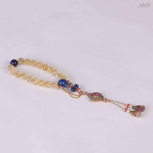 Topaz and Lapis Lazuli Eighteen Beads Hand String