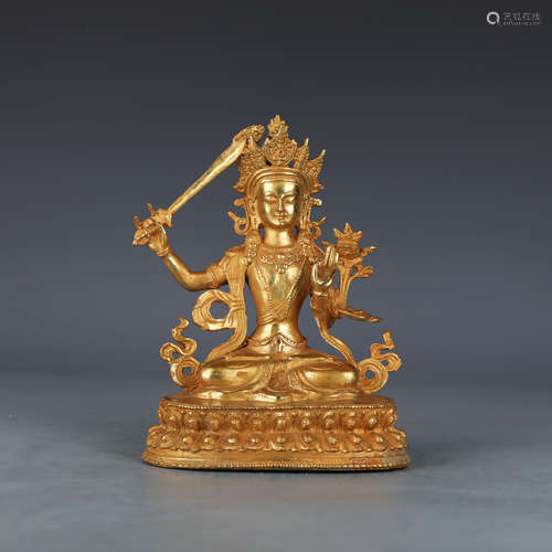 Gilt Bronze Manjusri