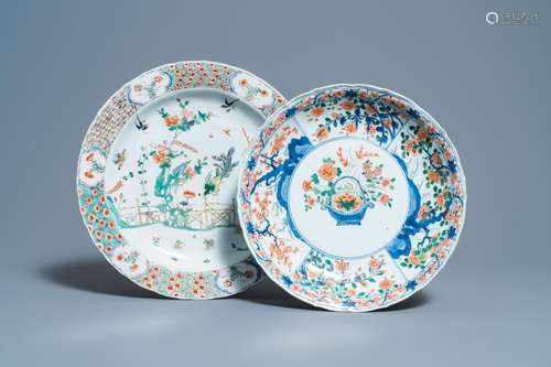 TWO CHINESE FAMILLE VERTE DISHES, KANGXI