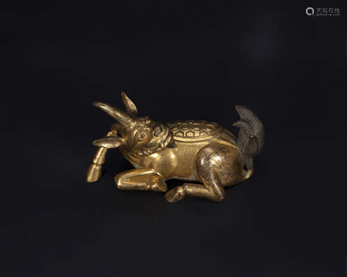 18th century, Bronze Gilt Beast