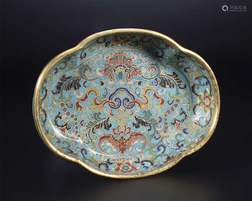 18th century, Cloisonne enamel brush washer