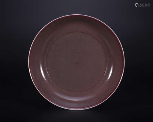 18th century, Red-Glazed porcelain Plate