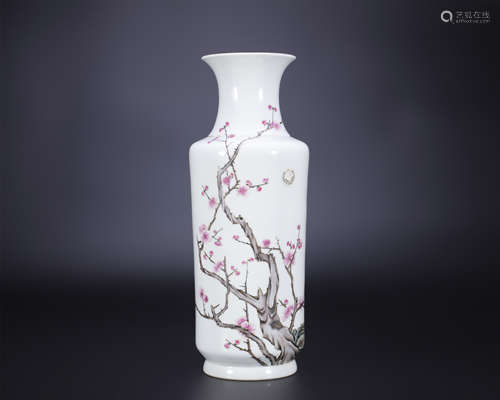 18th century, Famille rose plum blossom vase