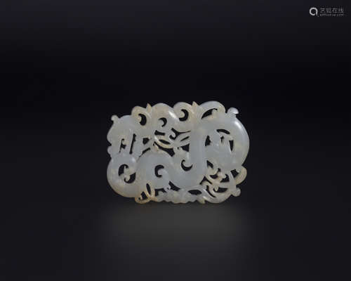 18th century, White jade dragon ornament