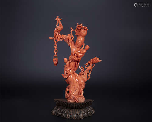 18th century, Coral carved birthday ornament