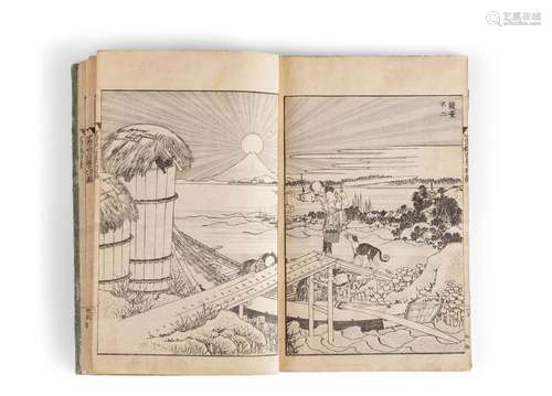 LIBRO 100 VEDUTE DEL MONTE FUJI DI HOKUSAI (1760-1849), GIAP...