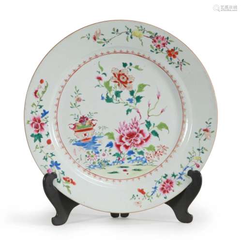 18th C. Chinese Export Famille Rose Porcelain Charger