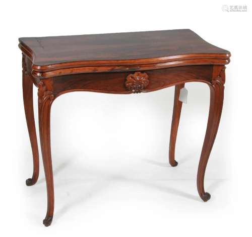 Rosewood Card Table, 19th Century
