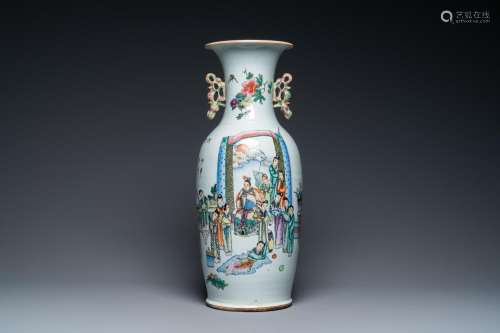 Lot 628: A CHINESE QIANJIANG CAI VASE WITH TWO-SIDED DESIGN,...