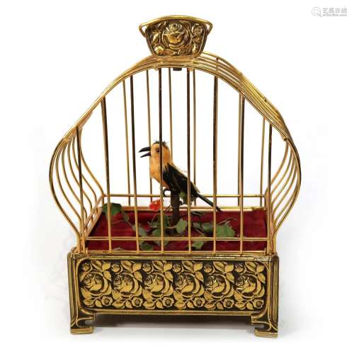 Singing Bird In Gilt Cage Automaton