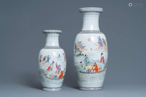 IMMORTALS' VASES, QIANLONG MARK, 20TH C.