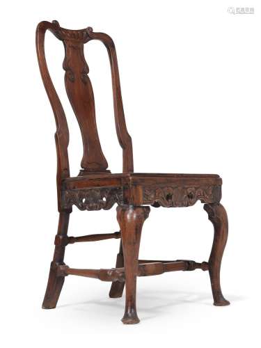 Y A CHINESE EXPORT EXOTIC HARDWOOD SIDE CHAIR, FIRST HALF 18...