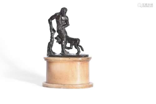 AFTER THE ANTIQUE- A SMALL BRONZE FIGURE OF HERCULES AND CER...