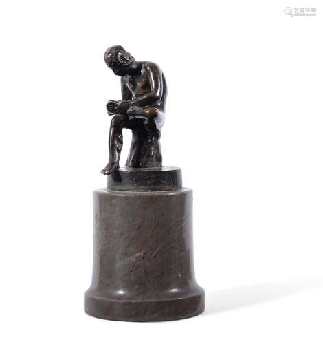 AFTER THE ANTIQUE, A BRONZE FIGURE OF THE SPINARIO, POSSIBLY...