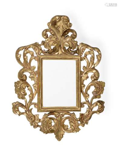 A FLORENTINE GILTWOOD WALL MIRROR, 19TH CENTURY