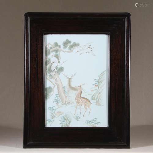 Large Chinese Porcelain Plaque, 19th Century