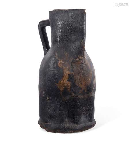 A LARGE LEATHER FLAGON OR 'BLACKJACK', 18TH CENTUR...