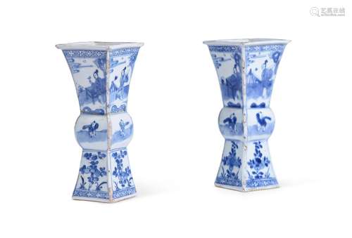 A PAIR OF CHINESE BLUE AND WHITE 'GU' VASES, 17TH ...