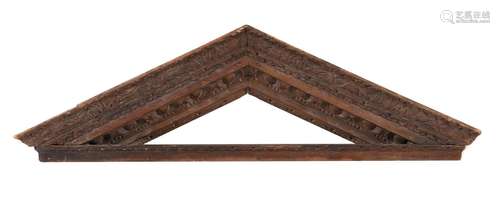 A GEORGE II CARVED PINE DOOR PEDIMENT, IN THE MANNER OF WILL...