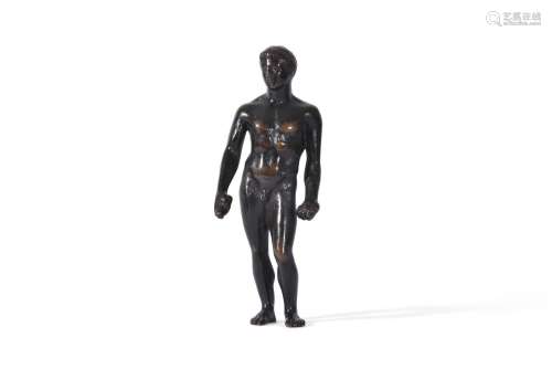 A BRONZE MODEL OF AN ATHLETE, 17TH/18TH CENTURY