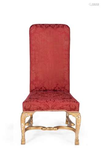 A GEORGE I GILTWOOD AND GESSO SIDE CHAIR IN THE MANNER OF JA...