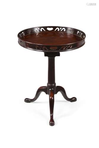 A GEORGE II MAHOGANY 'BIRDCAGE' TRIPOD TABLE, CIRC...