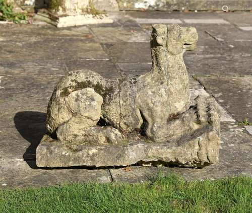 A CARVED STONE GRIFFIN, 18TH CENTURY