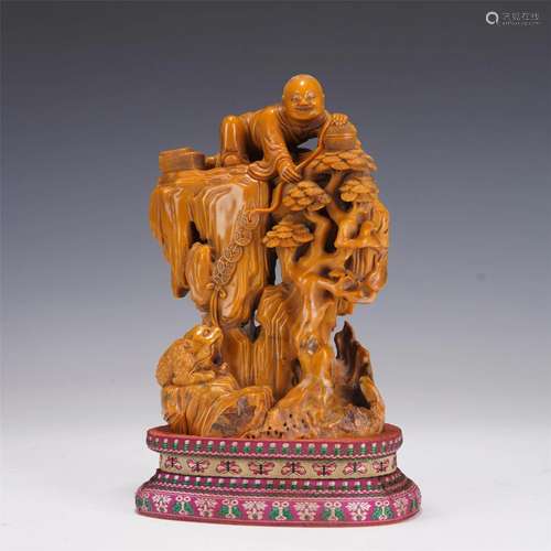 A Carved Soapstone Figure Decoration