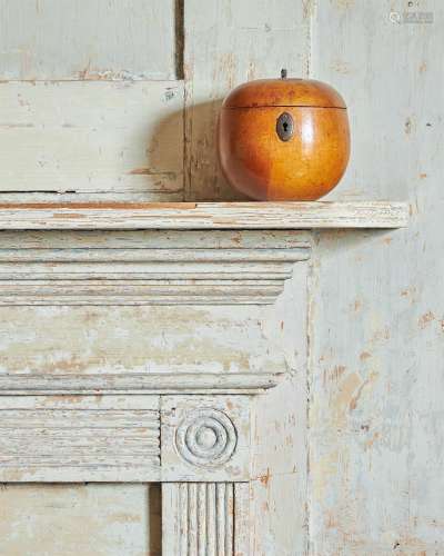 A GEORGE II APPLE WOOD TEA CADDY, MID 18TH CENTURY