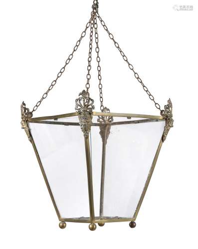 A REGENCY GILT BRASS HALL LANTERN, CIRCA 1820