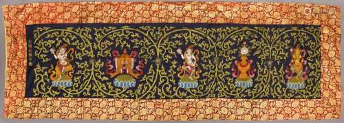 A Kesi Embroidery Panel Of Acolytes And Auspicious