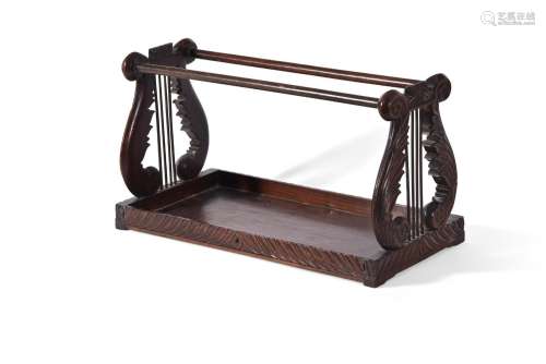 Y A GEORGE IV EXOTIC HARDWOOD BOOK CARRIER, ANGLO-INDIAN, CI...