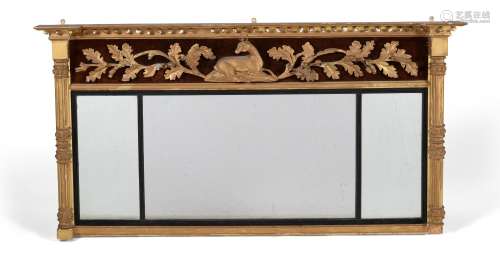 A REGENCY GILTWOOD TRIPTYCH WALL MIRROR, CIRCA 1815