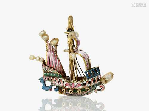 A sailing ship pendant