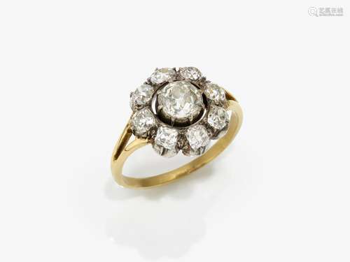 An entourage ring with diamonds