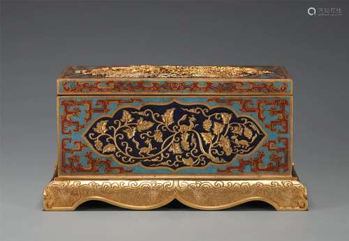 A Cloisonne Enamel Dragon Box With Cover