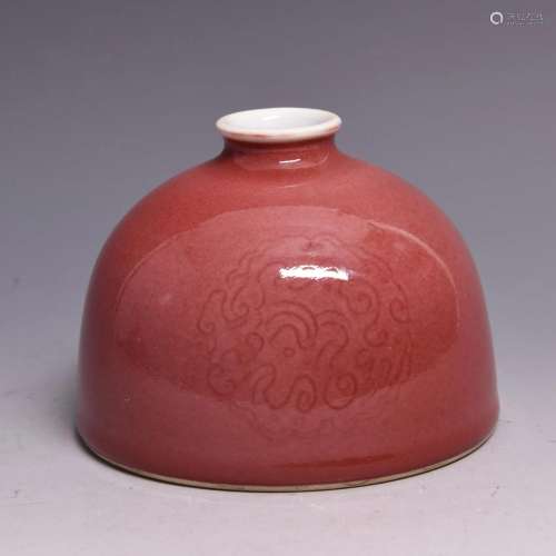 Peachbloom-Glazed Beehive Waterpot, Kangxi Mark