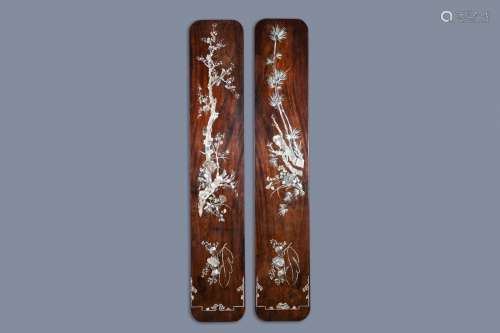 Lot 765: A PAIR OF LARGE VIETNAMESE MOTHER-OF-PEARL-INLAID W...
