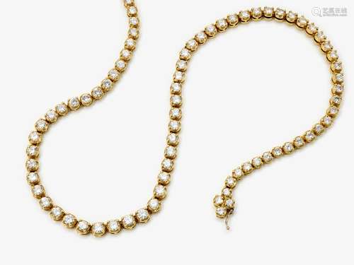 A Rivière necklace with brilliant cut diamonds