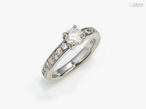 A brilliant cut diamond ring