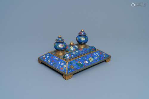 Lot 779: A CHINESE CLOISONNE DESK SET, 19TH C.