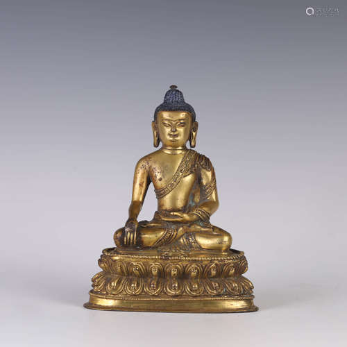 Gilt Bronze Figure of Shyakamuni