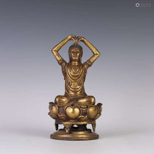 Gilt Bronze Figure of Shyakamuni