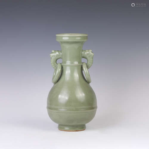 Double Loop Eared Celadon Bottle