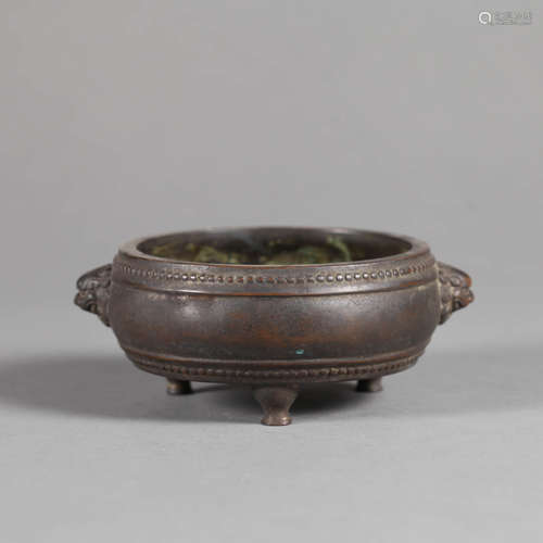 Bronze Lion-Eared Censer