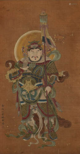 Chinese Heavenly King Painting, Ding Yunpeng Mark