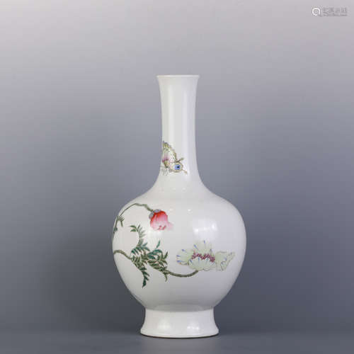 Famille Rose Flower Bottle Vase