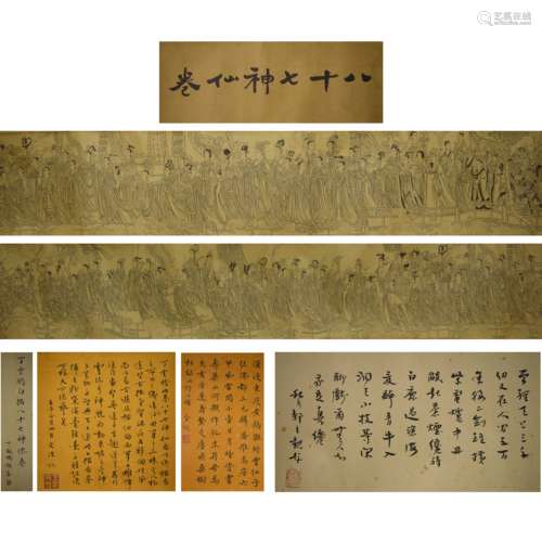 Chinese Eighty-seven Immortals Painting, Ding Yunpeng Mark