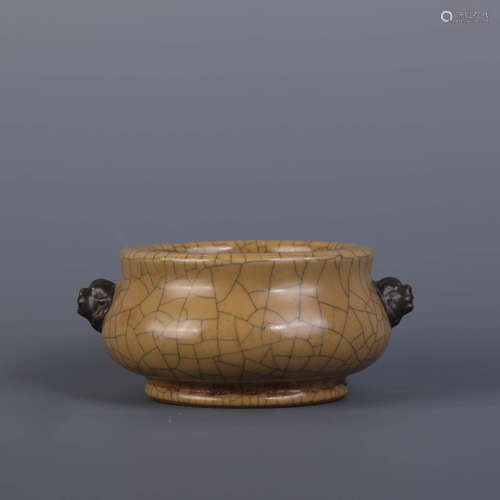 Eelskin Glazed Ge-Type Beast Eared Censer