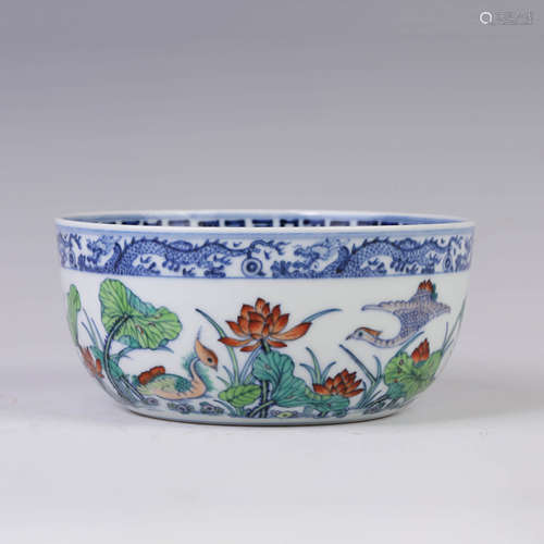 Doucai Lotus Pond Alms Bowl